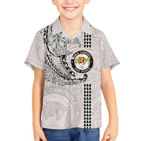 Custom Hawaii James Campbell High School Family Matching Summer Maxi Dress and Hawaiian Shirt Tribal Kakau Pattern LT03 Son's Shirt White - Polynesian Pride