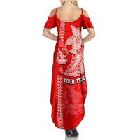 Hawaii Kalani High School Summer Maxi Dress Tribal Kakau Pattern LT03 - Polynesian Pride