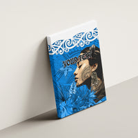 Custom New Zealand Womens Day Canvas Wall Art Traditional Maori Woman Polynesian Pattern Blue Color LT03 - Polynesian Pride