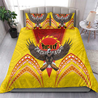 American Samoa Fautasi Race Bedding Set Pago Pago-Aeto Samoan Tattoo and Eagle