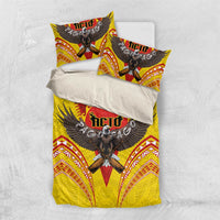 American Samoa Fautasi Race Bedding Set Pago Pago-Aeto Samoan Tattoo and Eagle