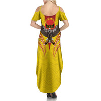American Samoa Fautasi Race Summer Maxi Dress Pago Pago-Aeto Samoan Tattoo and Eagle