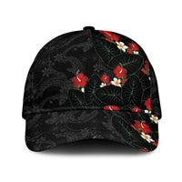 Hawaiian Taro Leaves-Hibiscus and Plumeria Classic Cap Floral Tribal Tattoo Motif