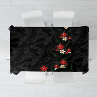 Hawaiian Taro Leaves-Hibiscus and Plumeria Tablecloth Floral Tribal Tattoo Motif