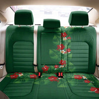 Hawaiian Taro Leaves-Hibiscus and Plumeria Back Car Seat Cover Polynesian Art-Kakau Tattoo Green