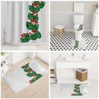 Hawaiian Taro Leaves-Hibiscus and Plumeria Bathroom Set Polynesian Art-Kakau Tattoo White