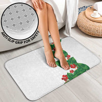 Hawaiian Taro Leaves-Hibiscus and Plumeria Bathroom Set Polynesian Art-Kakau Tattoo White