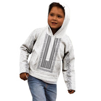 Philippines Polynesian Jasmine Pattern Kid Hoodie With Barong Tagalog White Style