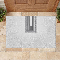 Philippines Polynesian Jasmine Pattern Rubber Doormat With Barong Tagalog White Style