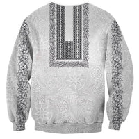 Philippines Polynesian Jasmine Pattern Sweatshirt With Barong Tagalog White Style