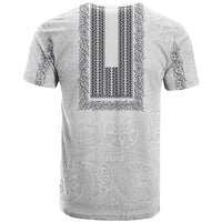 Philippines Polynesian Jasmine Pattern T Shirt With Barong Tagalog White Style