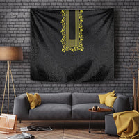 Philippines Polynesian Floral Pattern Tapestry With Barong Tagalog Black Style