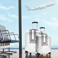 Philippines Polynesian Floral Pattern Luggage Cover With Barong Tagalog White Style LT03 - Polynesian Pride
