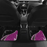 Personalised New Zealand Darts Car Mats Koru Tribal Tattoo and Silver Fern Maori Pattern Pink Color
