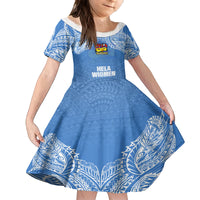 Hela Wigmen Rugby Kid Short Sleeve Dress Papua New Guinea Polynesian Tattoo LT03 KID Blue - Polynesian Pride