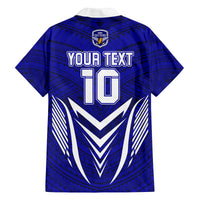 Custom Kimbe Cutters Rugby Family Matching Long Sleeve Bodycon Dress and Hawaiian Shirt Papua New Guinea Polynesian Tattoo Blue Version LT03 - Polynesian Pride