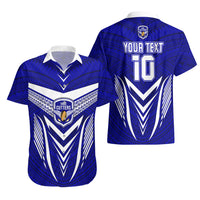 Custom Kimbe Cutters Rugby Hawaiian Shirt Papua New Guinea Polynesian Tattoo Blue Version LT03 - Polynesian Pride
