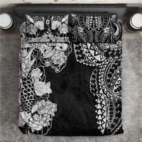 Japanese Irezumi and Hawaiian Polynesian Art Tattoo Bedding Set Black Color - Polynesian Pride