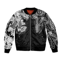Japanese Irezumi and Hawaiian Polynesian Art Tattoo Bomber Jacket Black Color - Polynesian Pride