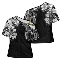Japanese Irezumi and Hawaiian Polynesian Art Tattoo Cross Shoulder Shirt Black Color - Polynesian Pride