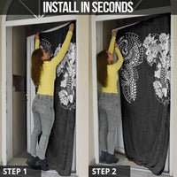 Japanese Irezumi and Hawaiian Polynesian Art Tattoo Door Cover Black Color - Polynesian Pride