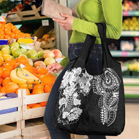 Japanese Irezumi and Hawaiian Polynesian Art Tattoo Grocery Bag Black Color - Polynesian Pride