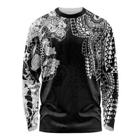 Japanese Irezumi and Hawaiian Polynesian Art Tattoo Long Sleeve Shirt Black Color - Polynesian Pride