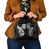 Japanese Irezumi and Hawaiian Polynesian Art Tattoo Shoulder Handbag Black Color - Polynesian Pride