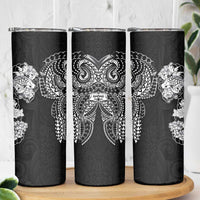 Japanese Irezumi and Hawaiian Polynesian Art Tattoo Skinny Tumbler Black Color - Polynesian Pride