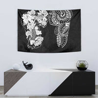 Japanese Irezumi and Hawaiian Polynesian Art Tattoo Tapestry Black Color - Polynesian Pride
