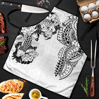 Japanese Irezumi and Hawaiian Polynesian Art Tattoo Apron White Color - Polynesian Pride