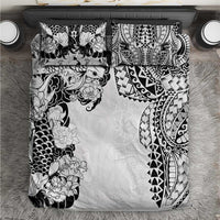 Japanese Irezumi and Hawaiian Polynesian Art Tattoo Bedding Set White Color - Polynesian Pride