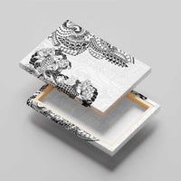 Japanese Irezumi and Hawaiian Polynesian Art Tattoo Canvas Wall Art White Color - Polynesian Pride