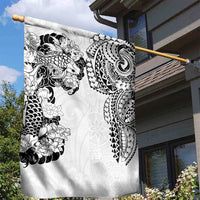 Japanese Irezumi and Hawaiian Polynesian Art Tattoo Garden Flag White Color - Polynesian Pride