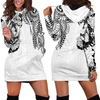 Japanese Irezumi and Hawaiian Polynesian Art Tattoo Hoodie Dress White Color - Polynesian Pride