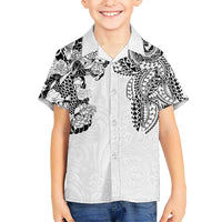 Japanese Irezumi and Hawaiian Polynesian Art Tattoo Kid Hawaiian Shirt White Color - Polynesian Pride