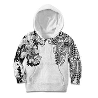 Japanese Irezumi and Hawaiian Polynesian Art Tattoo Kid Hoodie White Color - Polynesian Pride