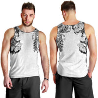 Japanese Irezumi and Hawaiian Polynesian Art Tattoo Men Tank Top White Color - Polynesian Pride