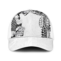 Japanese Irezumi and Hawaiian Polynesian Art Tattoo Mesh Trucker Cap White Color - Polynesian Pride