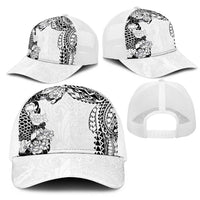 Japanese Irezumi and Hawaiian Polynesian Art Tattoo Mesh Trucker Cap White Color - Polynesian Pride