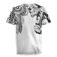 Japanese Irezumi and Hawaiian Polynesian Art Tattoo Rugby Jersey White Color - Polynesian Pride