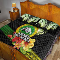 Hawaii Kaimuki High School Quilt Bed Set Tribal Kakau Pattern Mix Hibiscus Flower LT03 - Polynesian Pride