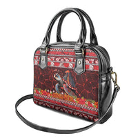 Hawaii KaʻUla Wena Volcano Turtle Shoulder Handbag Lava and Tropical Plants Tribal Pattern
