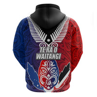 New Zealand Waitangi Zip Hoodie Kia Ora Maori Koruru Tiki Mask LT03 - Polynesian Pride