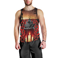 Custom New Zealand and Australia ANZAC Day Men Tank Top Gallipoli and Canlelight Lest We Forget LT03 - Polynesian Pride