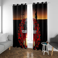 Custom New Zealand and Australia ANZAC Day Window Curtain Gallipoli and Canlelight Lest We Forget LT03 With Grommets Black - Polynesian Pride