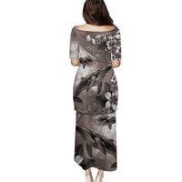 Hawaiian Lei Day Plumeria Humpback Whales Family Matching Puletasi and Hawaiian Shirt Polynesian Art Vibrant Starry Nebula Grayscale Style