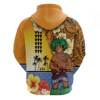 Happy Lei Day Hoodie Hula Male Dancer Polynesian Flower Kakau Pattern LT03 - Polynesian Pride