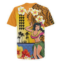 Happy Lei Day Rugby Jersey Hula Girl Polynesian Flower Kakau Pattern LT03 - Polynesian Pride
