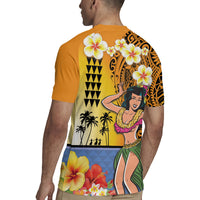 Happy Lei Day Rugby Jersey Hula Girl Polynesian Flower Kakau Pattern LT03 - Polynesian Pride